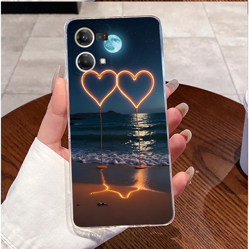 

For Oppo Reno 7 4G Case Luxury Cute Love Rabbit Funny Transparent TPU Casing Oppo Reno7 4G CPH2363 Phone Case Back Cover Bumper Oppo Reno 7 4G
