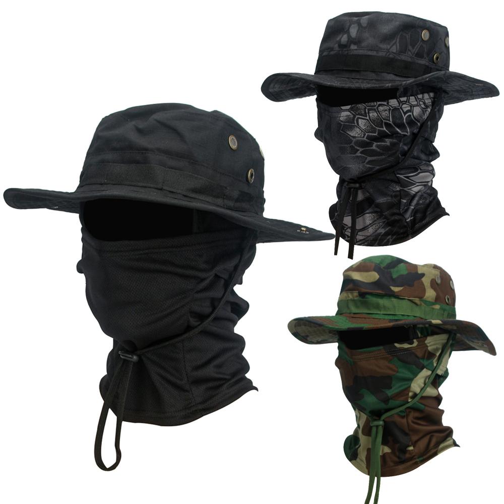 2-Pack Wide Brim Sun Hat & Balaclava Set, Men's Boonie Cap for Fishing, Hiking, Camping, UV Protection Outdoor Gear