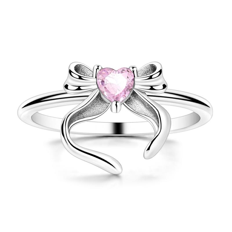 New Design 925 Silver Infinite Pink Zircon Love Heart Shape Ring Finger Rings For Women High Quality Wedding Jewelry Gift