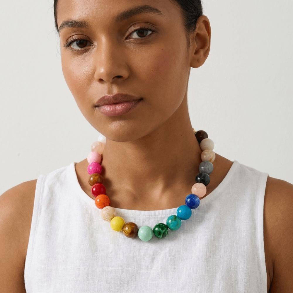 Large Women Choker Round Clavicle Chain Aesthetic Beaded Necklace Women