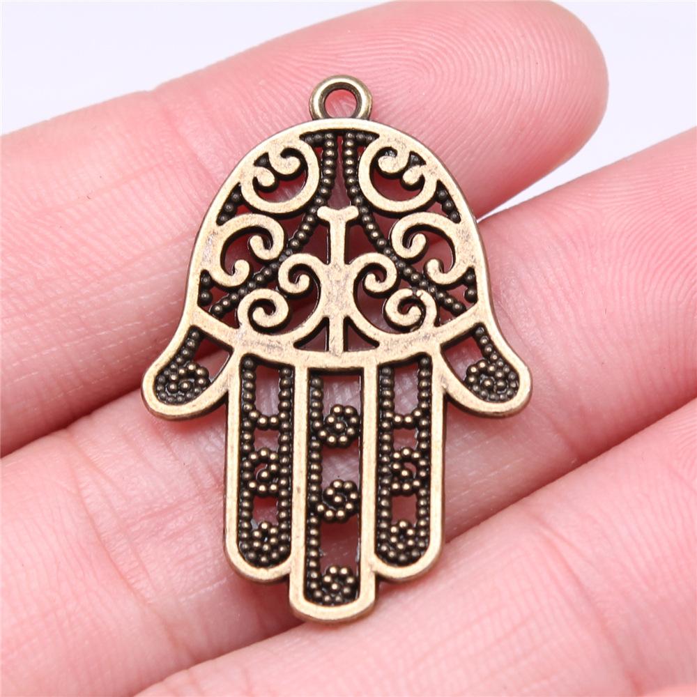 

5pcs Big Fatima Hand Hamsa Palm Protection Pendant Charms For Necklace Keychain Making DIY Handmade Craft