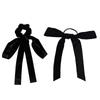 Fashion Black Velvet Bow Hair Ribbon Scrunchie For Women Girl Elastic Hair Tie