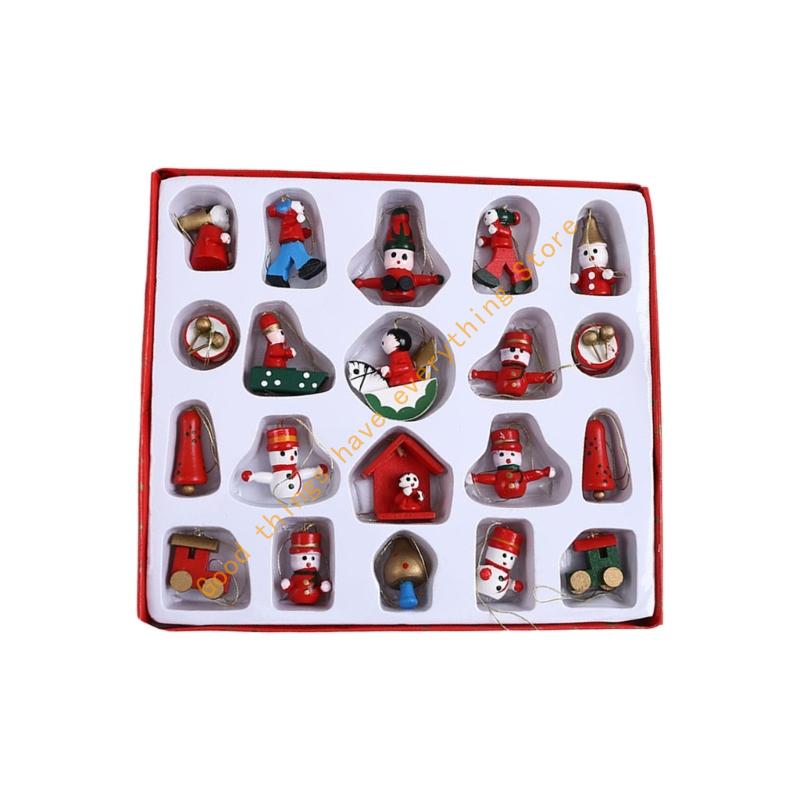 Hölzerne Puppe Weihnachtsdekoration Schneemann Weihnachtlicher Hängeanhänger Weihnachtsbaumschmuck für Heimdekoration 55KF