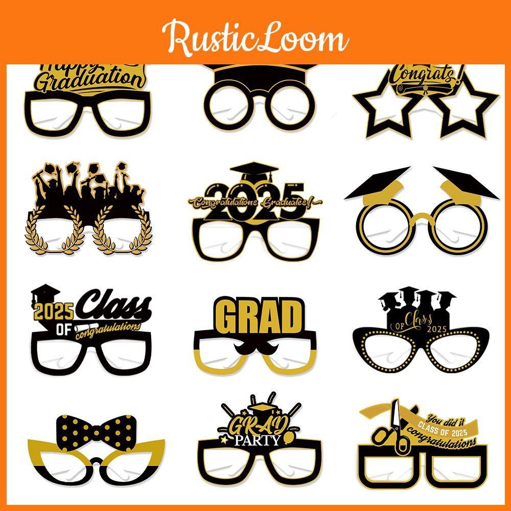 Graduation Season Theme Paper Glasses Event Decorations Photo Props Festive For