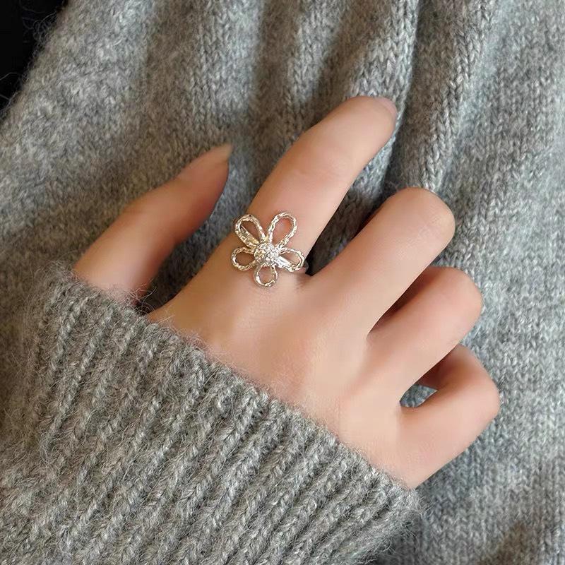 Retro S925 Sterlingsilber Bandring - Damen Anlaufbeständig, Luxuriös, Vielseitiger Offener Ring für den Zeigefinger