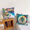 Cartoon Cute Pillow Case Sofa Living Room Bedroom Headboard Backrest Cushion Square Cushion D-Doraemons Nap Time