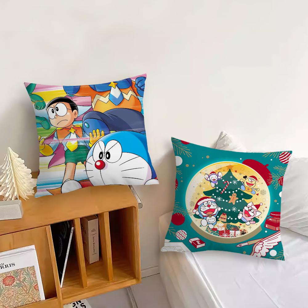 Cartoon Cute Pillow Case Sofa Living Room Bedroom Headboard Backrest Cushion Square Cushion D-Doraemons Nap Time
