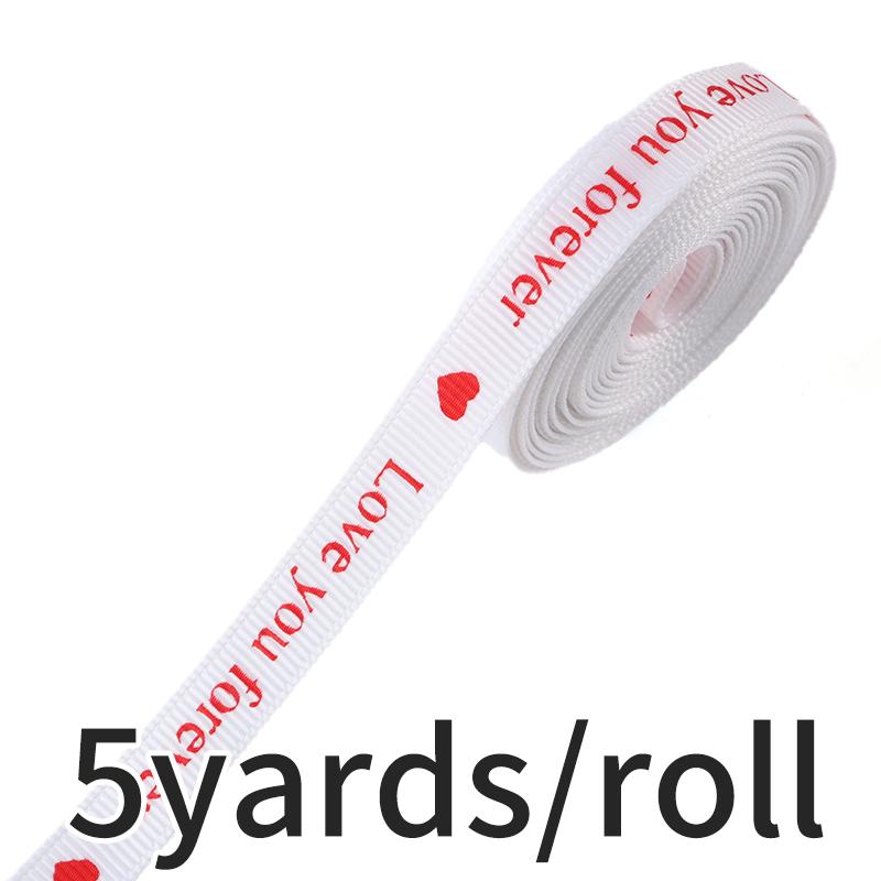 (5 Yards/Packung)10mm Valentinstags-Dekorationsband Geschenkstrauß Verpackungsmaterial Druck Ripsband Geschenkbox Feiertag