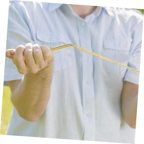 TOYMYTOY Shunron Ruler, Portable Dowsing Rod, Foldable, for Everyday Use, Heavy-Duty Water Divination Pole, Brass, Golden