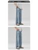 LKTM Men's Retro Washed Ice Blue Jeans - High-End, Versatile, Loose-Fit, Ripped Style