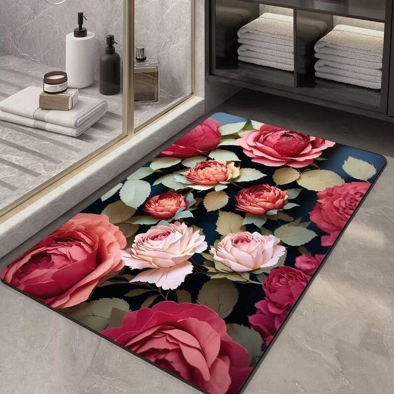 Super Absorbent Diatom Mud Soft Floor Mat Anti-Slip Rug Quick-Drying Absorbent Foot Pad Mats Dirt-resistant Erasable Big Carpet