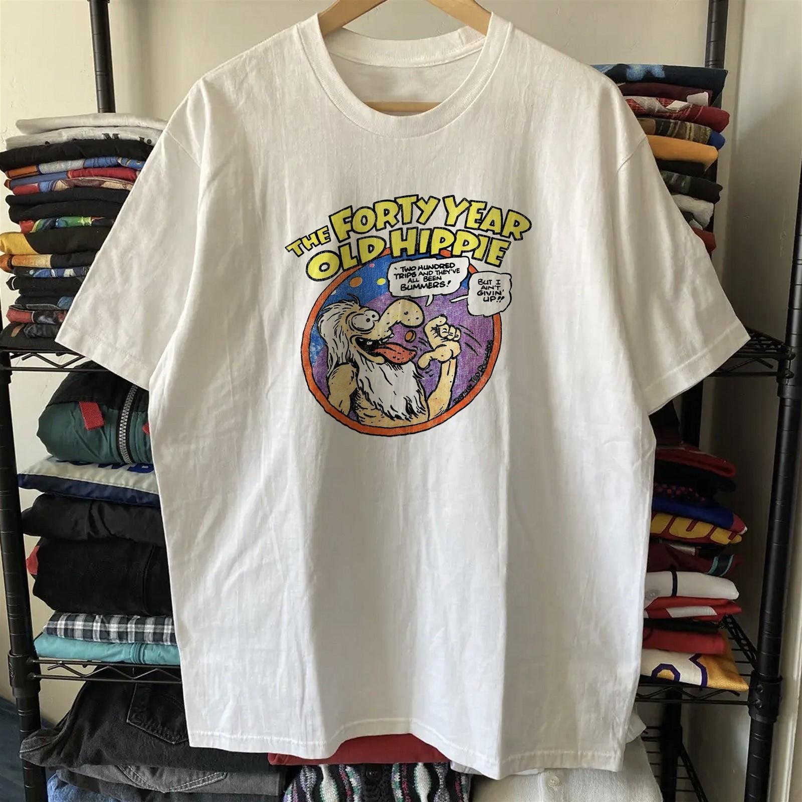 1970s Forty Year Old Hippie Promo T-Shirt White XXL S