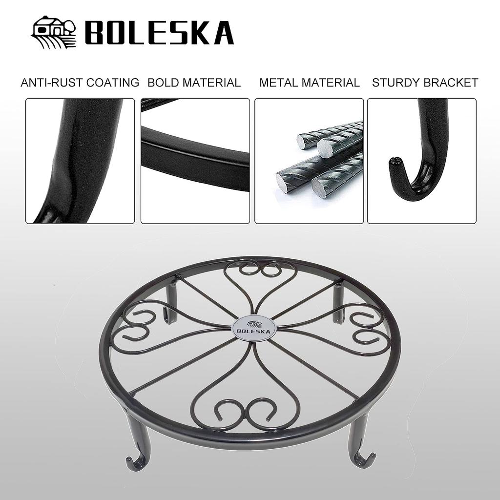 BOLESKA Flower Stand Iron Flower Stand Flower Pot Stand Pot Stand with Cat Feet Plate Decorative Stand Gardening Antique Indoor Outdoor Stylish Pieces