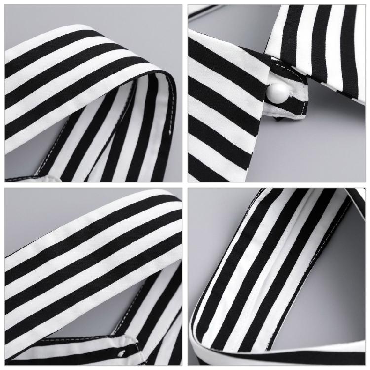 Modern Black White Striped Faux Collar Insert Detachable Collar False Lapel Blouse Collar False Collar Fashion Statement