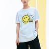 Anta x SmileyWorld Joint Series Print Letter Smiley Round Neck Short Sleeve T-Shirt Unisex Tops Cloud-Blue 152328142-3