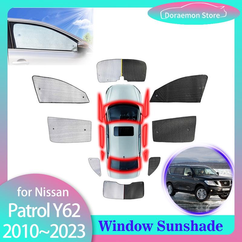 Full Cover Sunshades for Nissan Patrol Royale Y62 Armada Infiniti QX56 QX80 Nismo 2010~ Accessories Windshield Visor Curtain