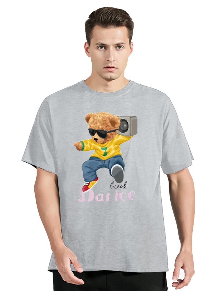 Cool Bear In Rocker Style With Electric Guitar TShirt Hip Hop Rock Cotton Tops Tees Mens Clothing Oversized Tshirt