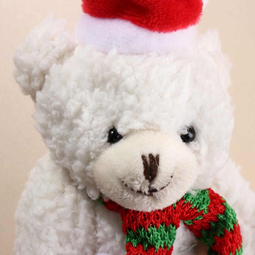 Plush Christmas Plush Bear Bear Scarf Flower Christmas Bear Plush Pendant  Couple