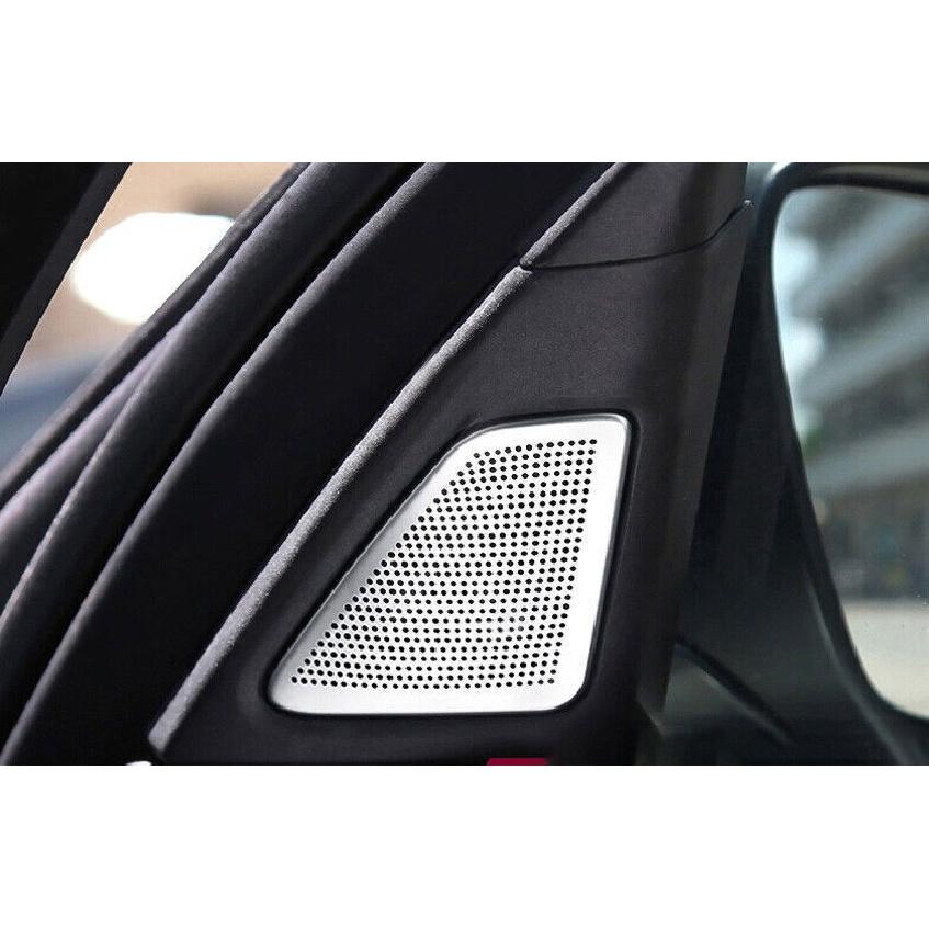 For BMW 3 4 Series GT 2013-2019 Silver Steel A Post Speaker Frame Cover Trim 2X