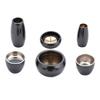Mini Buddhist Altar Set, Silma, Black & Gold, 6-piece Set, 2.0 Inch, Modern Buddhist Altar Fittings, Copper & Brass, Round and Cute Mini Buddhist Alta