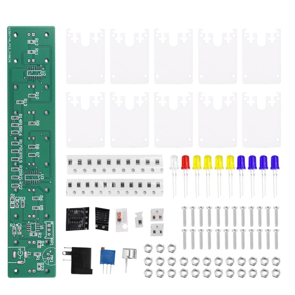 

DC 5-12V Crystal Audio LED Colorful Lights Voice Controlled Music Spectrum Electronics DIY Kit Soldered Assembled Circuit Board