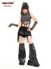 Girls' Sequin Jazz Dance Set: Rhinestone Vest, Shorts & Long Pants for Street Dance Performance