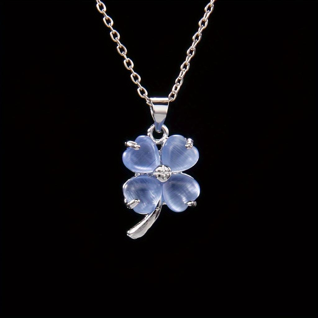 Colier clasic și la modă cu trifoi cu patru foi cu lanț la claviculă, cel mai bun cadou pentru fete