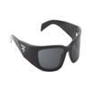 Prada Temple Logo Rectangular Sunglasses Men's Black Black 60 in original box and bag