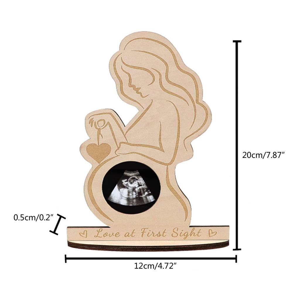 Expectant Mother Gift Wooden Picture Frame for Baby Ultrasound Photos Love in the Belly Unique Pregnant Mum Gift