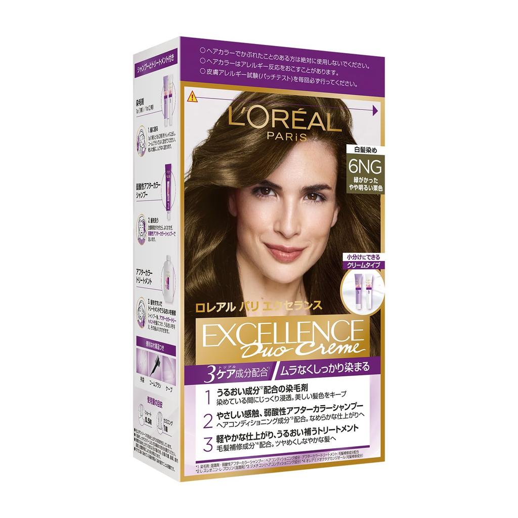 Paris Excellence R Cream Hair Light Brown with a Greenish Tint L'Oreal Color, 6NG, (Quasi-drug)