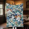 1PC Cats mosaicOutdoor Flannel Blanket - Soft Plush Decor for Picnics, Camping, Bedroom, Playroom, Office, or Lunch Break 1361A