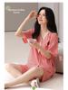 Women's Summer Modal Pajamas: Short Sleeve, Thin Style, with Chest Pads, Round Neck – Sweet Student Homewear