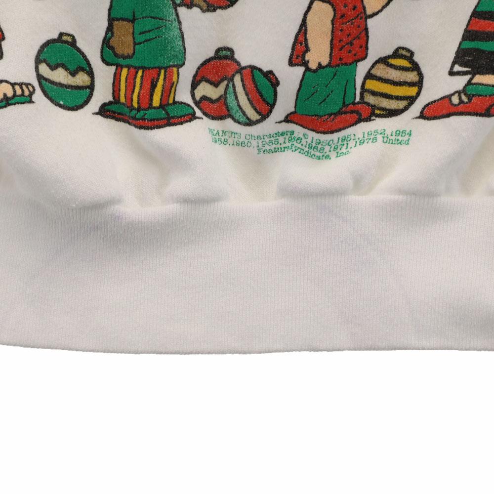 PEANUTS 90s Made in USA Old SnoopyPattern Long sleeve sweat trainer Men's Used