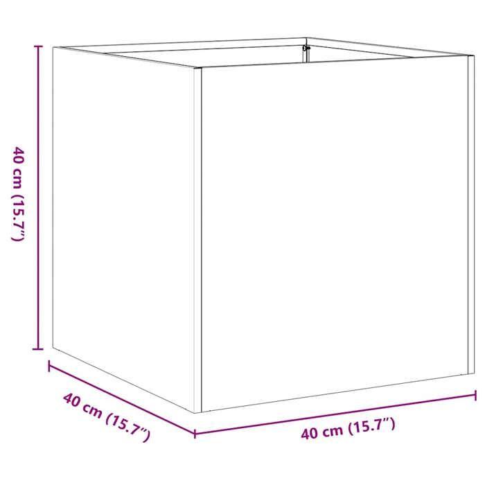 VidaXL Jardinière rouillé 40x40x40 cm acier inoxydable, pot de fleurs, support de plantes, lit surélevé, support de 860667