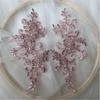 1 Pair Flower Sew On Lace Patches Embroidery Applique Repair For Wedding Dresses 23*10cm
