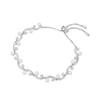 Monaco Pearl Crystal Diamond Adjustable 925 Silver Bracelet Women's Silver AB5286XPL