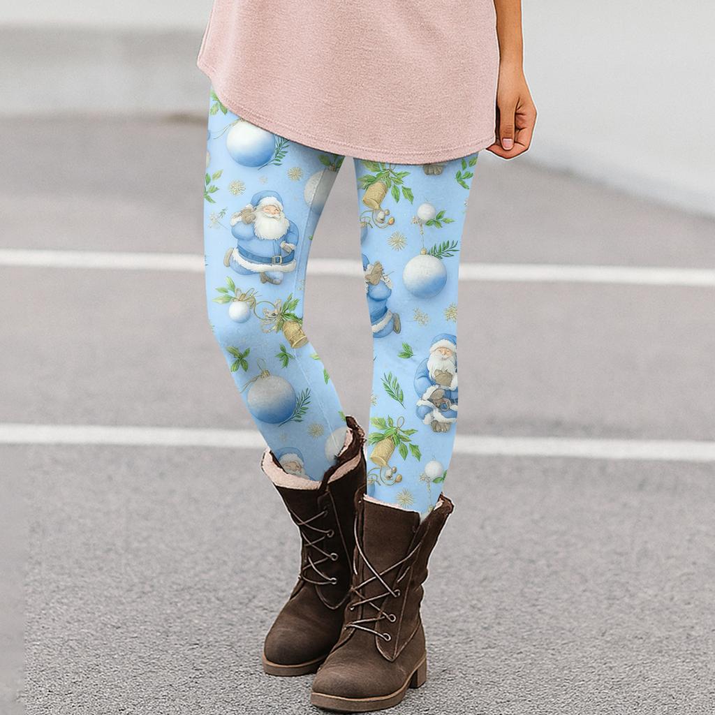 Women's Christmas Print Slim Fit Elastic Yoga Casual Pants
