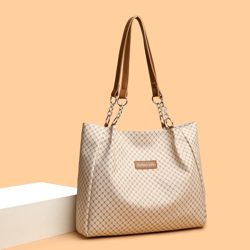 Spring and Summer New Printed Retro Casual Large-capacity Tote Bag Daily Shoulder Bag Underarm Bag Women's Bag