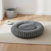 Round Soft Pet Bed Warm Donut Dog FourSeason Ribbed Lounger for Dogs, Cats Gray 40CM