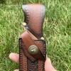 24 cm feststehender Messerhalter mit gerader Klinge, Spaltleder, geprägte Scheide aus Rindsleder, universelle Messerhülle für Jagdmesserholster