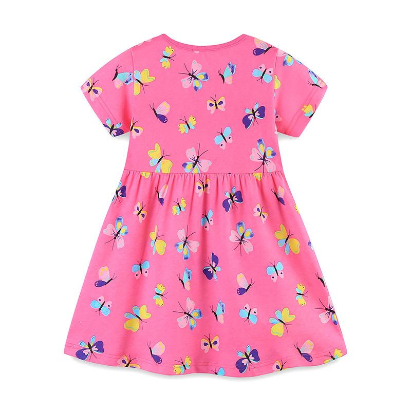 2024 Children Clothing Girls Dress Summer Fashion Cartoon Print Princess Dress for Girl and Toddlers Knitted Cotton Kids Dresses