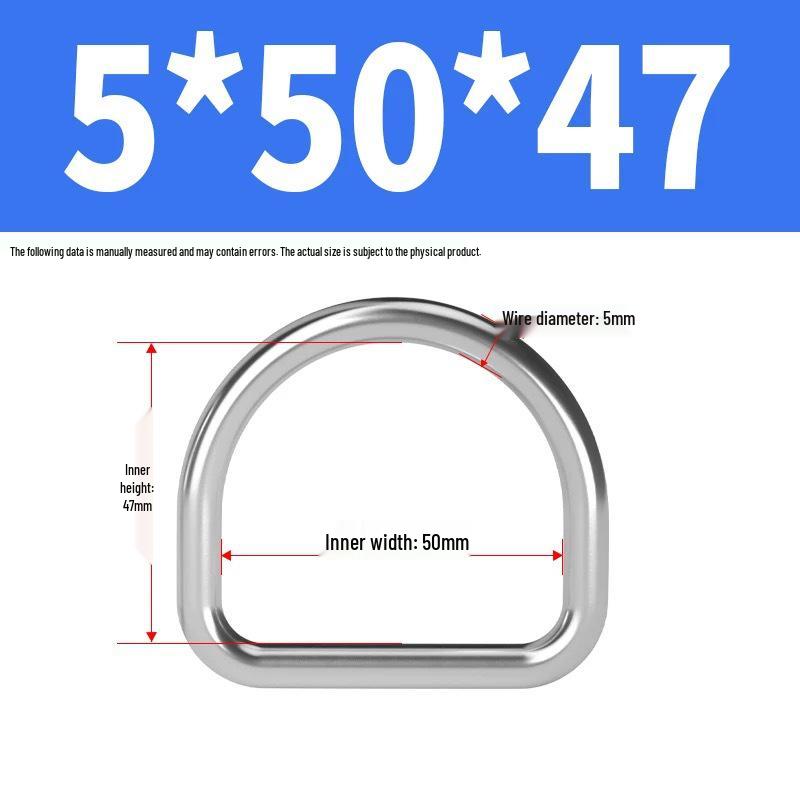 304 Stainless Steel D-Shaped Semi-Circular Buckle for Clothing, Luggage, Hat, DIY Accessories.