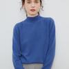 First-line Ready-to-wear% Wool Sweater Women's Semi-turtleneck Autumn and Winter Solid Color Loose Pullover Knitted Bottoming Sweater