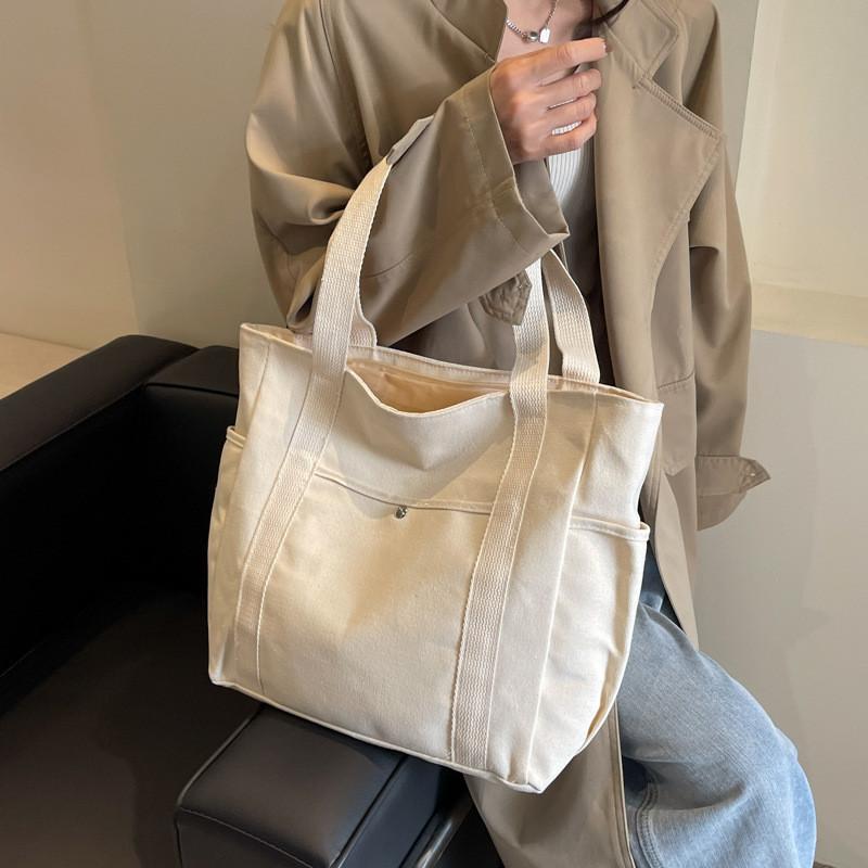 Chic 2023 Winter Canvas Shoulder Bag Elegant Retro Tote Stylish Street Trend