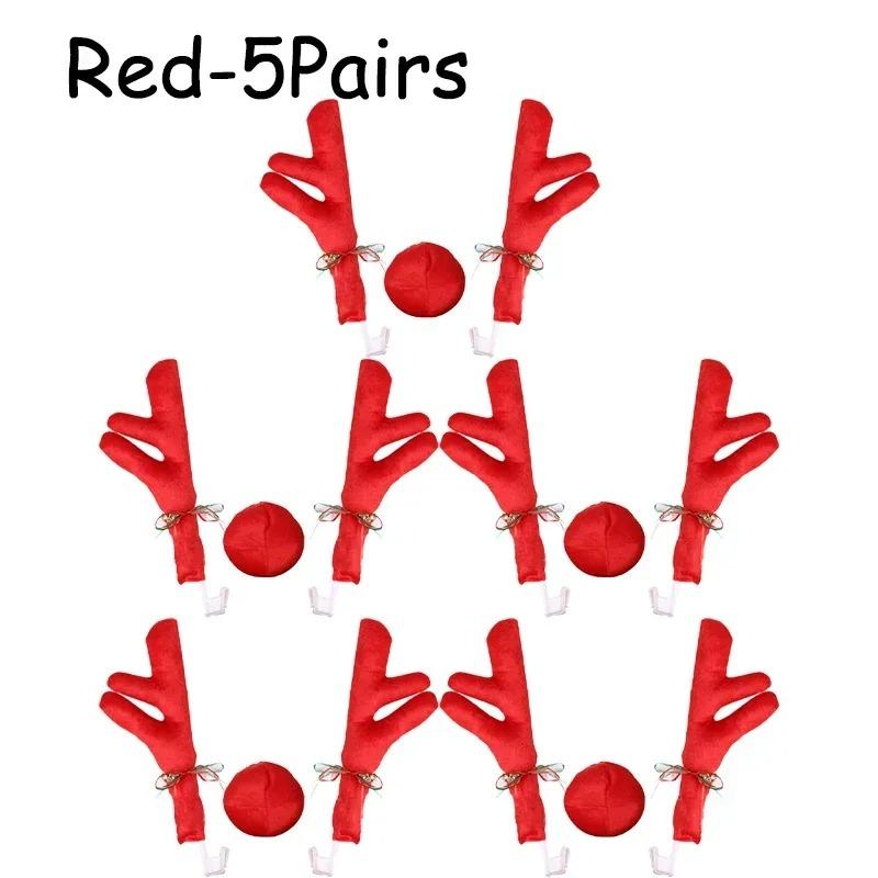 Car Motorcycle Merry Christmas Decor Helmet Protective Full Face Cover Rearview Mirror Trim Santa Claus Reindeer Antlers Bell