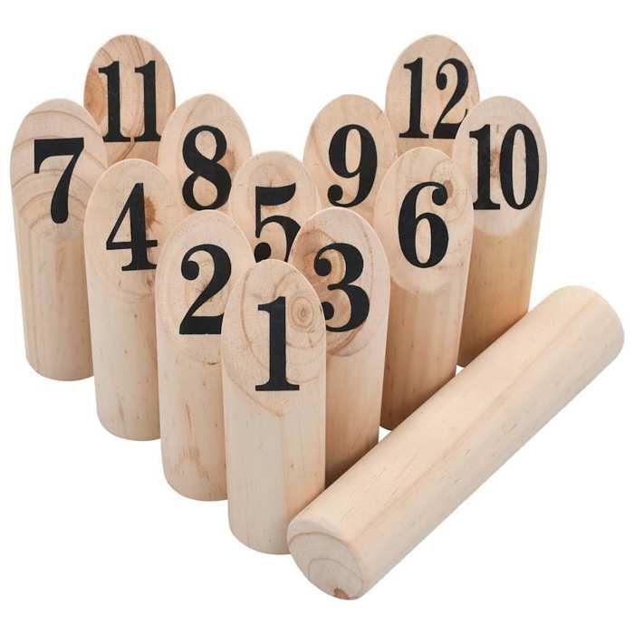 VidaXL Numbered Kubb Game Set Wood