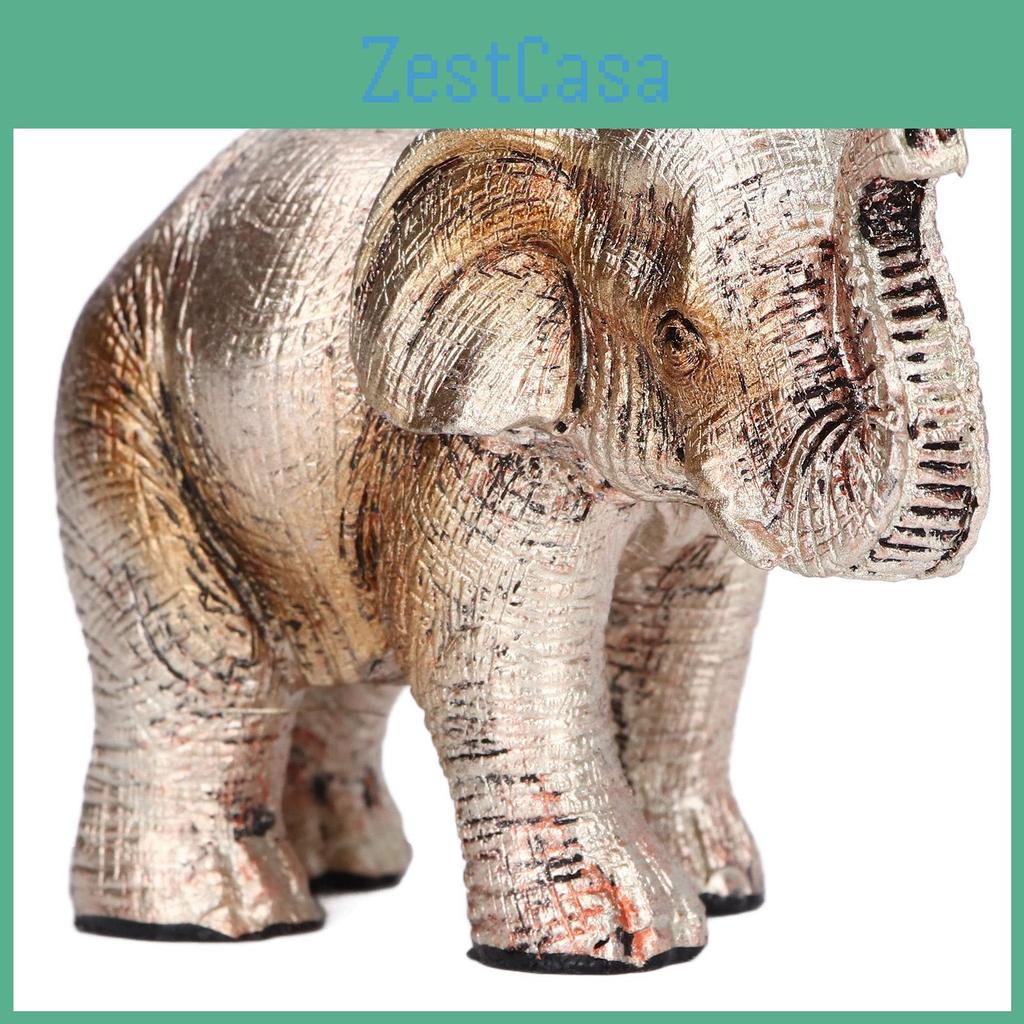 Retro Resin Statue Synthetic Elephant Style Exquisite Workmanship Elegant Cute Elephant Decoration