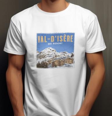 Val D-Isere France Skiing Tshirt Snowboard Holiday Winter Ski Season Tee Shirt