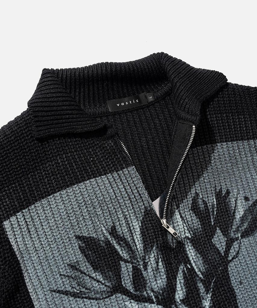 VASTIC Digital Print Half Zip Knit_Black