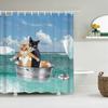 Cat Shower Curtains Bathroom Shower Curtain Cute 3D Fabric Shower Curtain with Hooks Funny Waterproof Shower Curtain or Mat